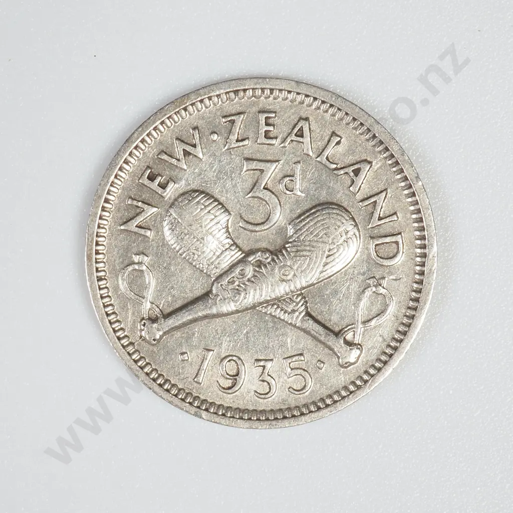 1935 NZ Threepence - Cleaned Image 1++