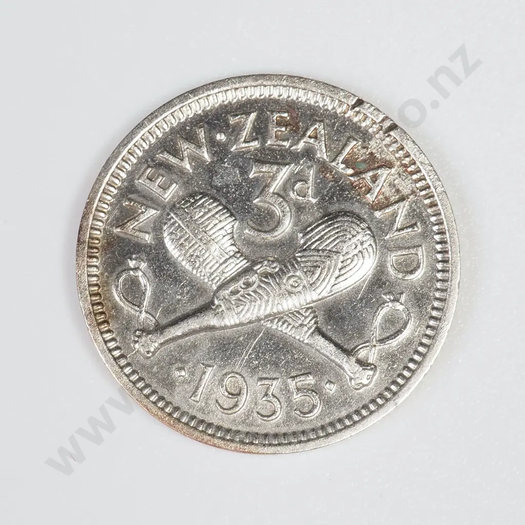 1935 NZ Threepence - Cleaned Image 1++
