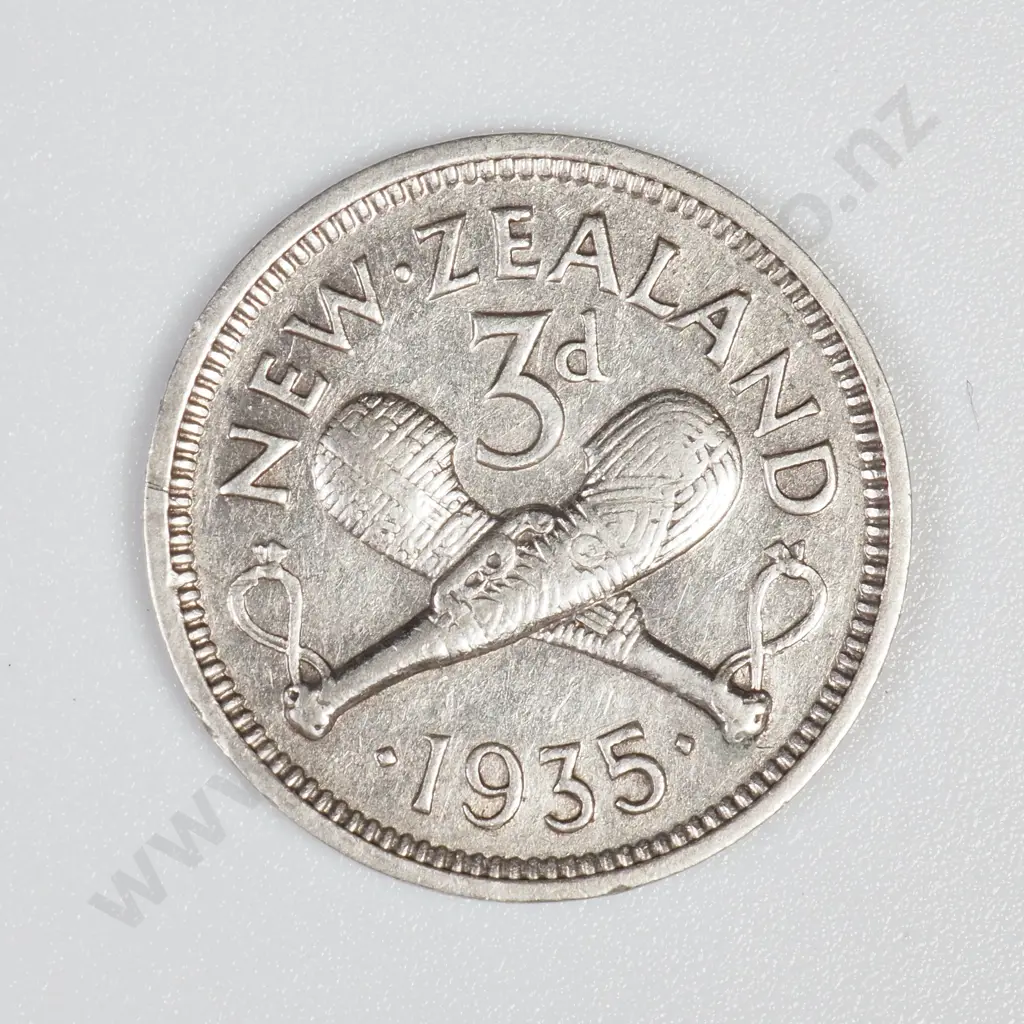 1935 NZ Threepence - Cleaned Image 1++