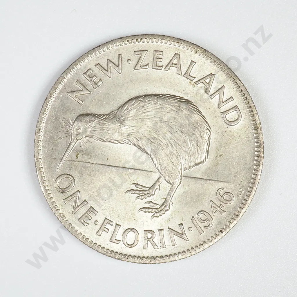 NZ 1946 Florin - Mint Lustre Image 1++
