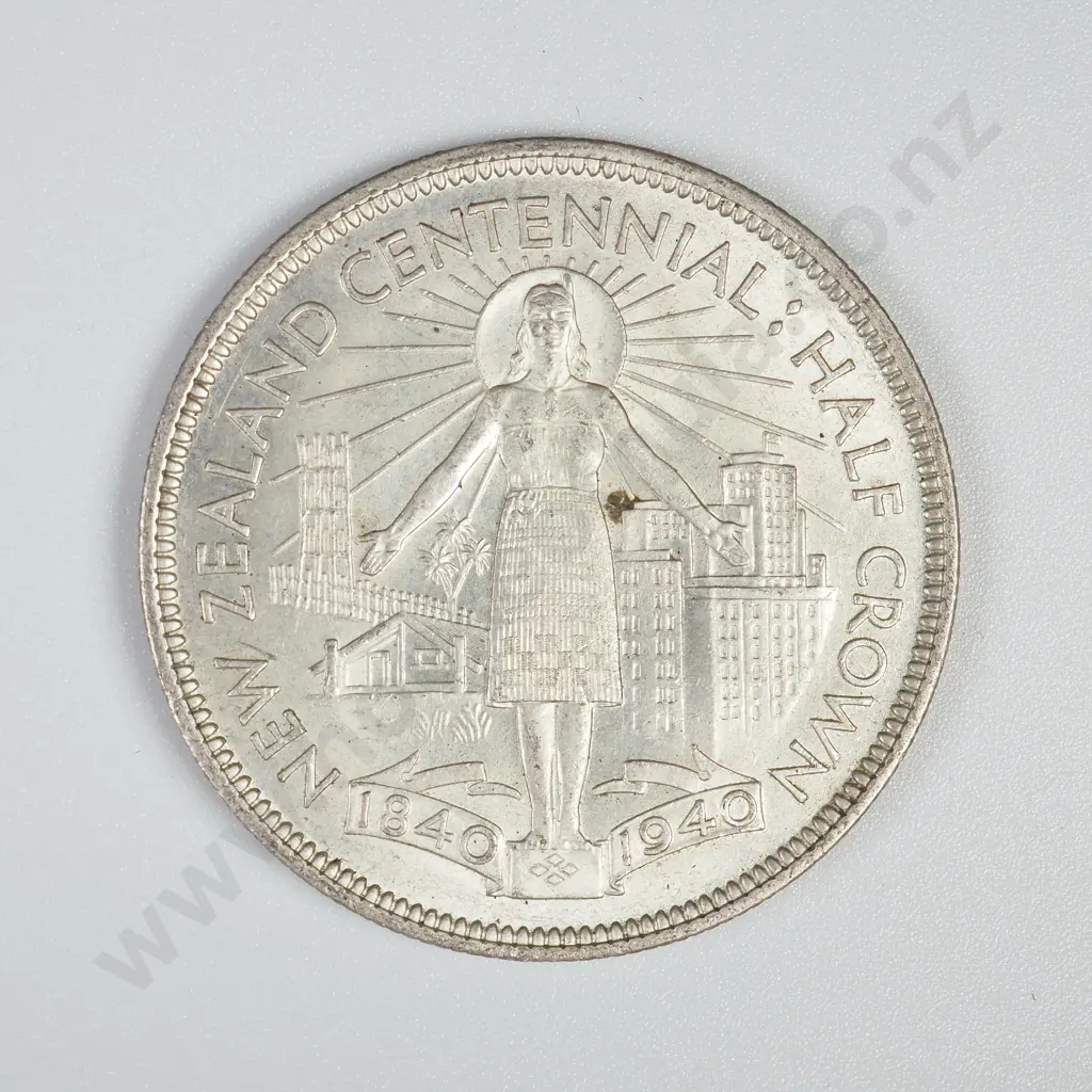 1940 NZ Half Crown - Better Grade Image 1++