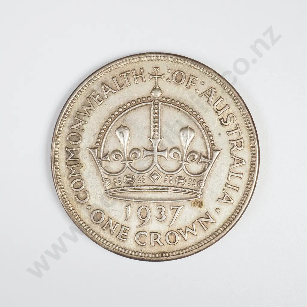 Australia 1937 Silver Crown, Very Fine Image 1++