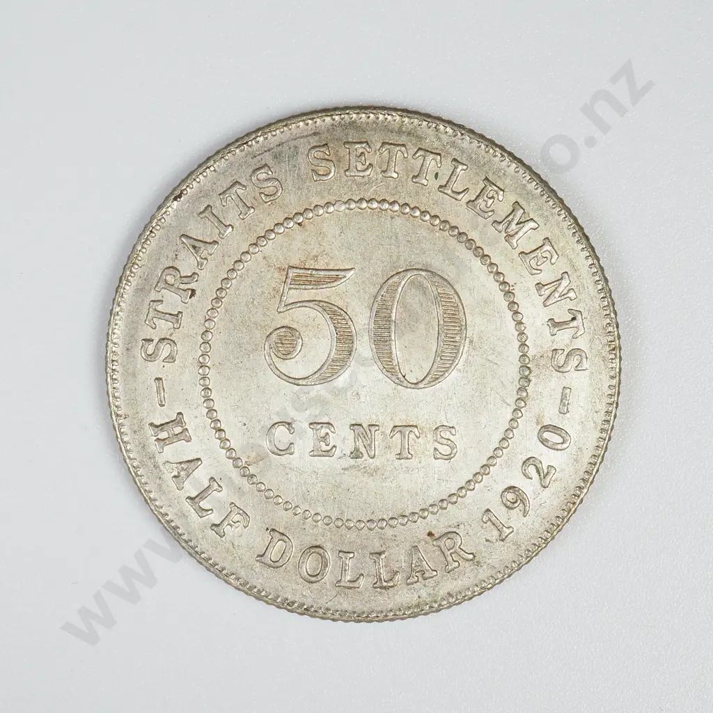 Straits Settlements 1920 50 Cents Image 1++