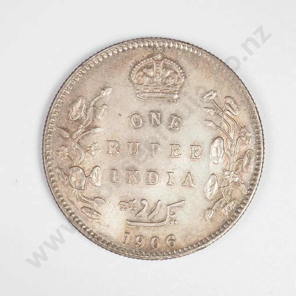 India 1906 Silver One Rupee, Extremely Fine Image 1++