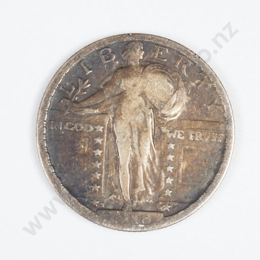 United States 1918 S Silver Quarter Dollar, Fine Image 1++