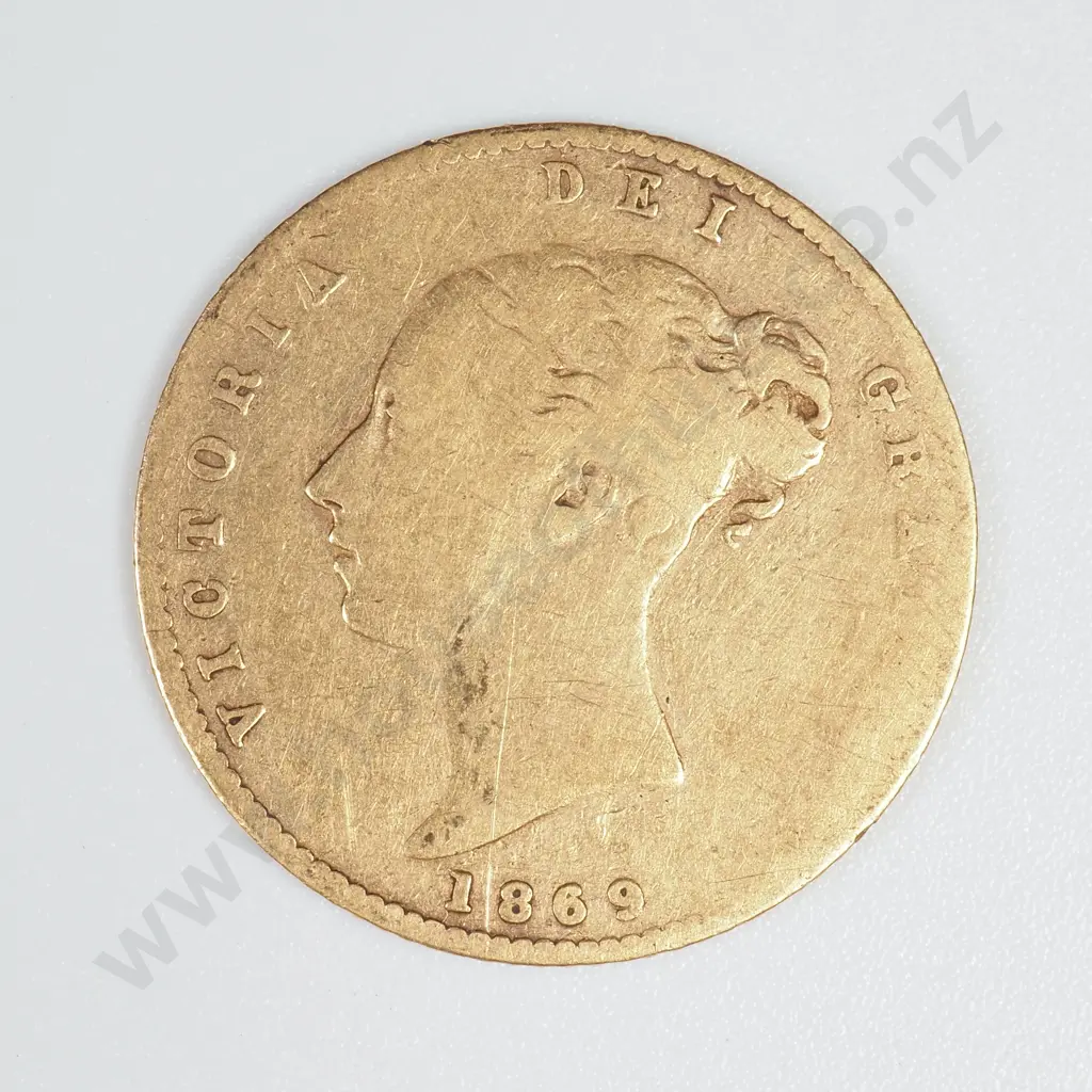 1869 UK Half Sovereign - Worn  Image 1++