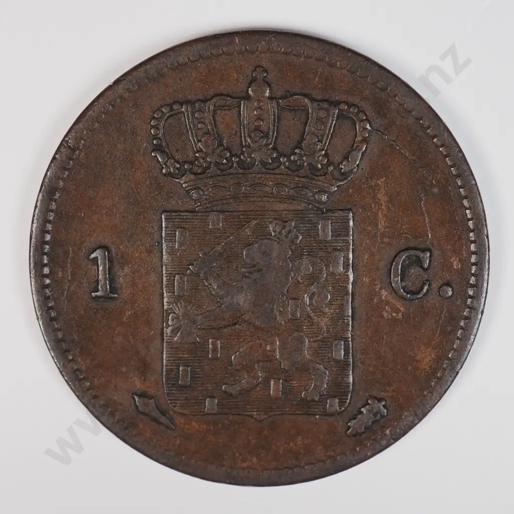 Netherlands 1837 One Cent, Very Fine Image 1++