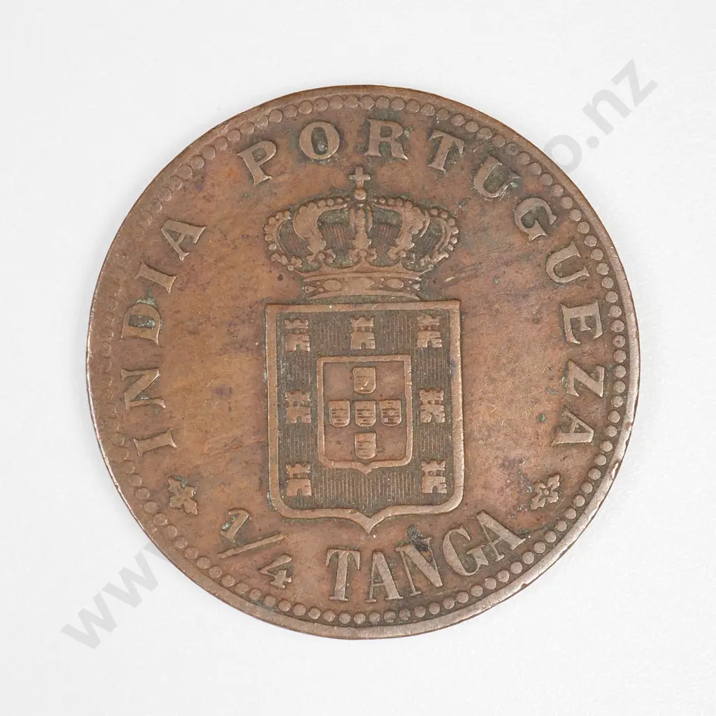 Portuguese India 1901 One Quarter Tanga, Fine Image 1++