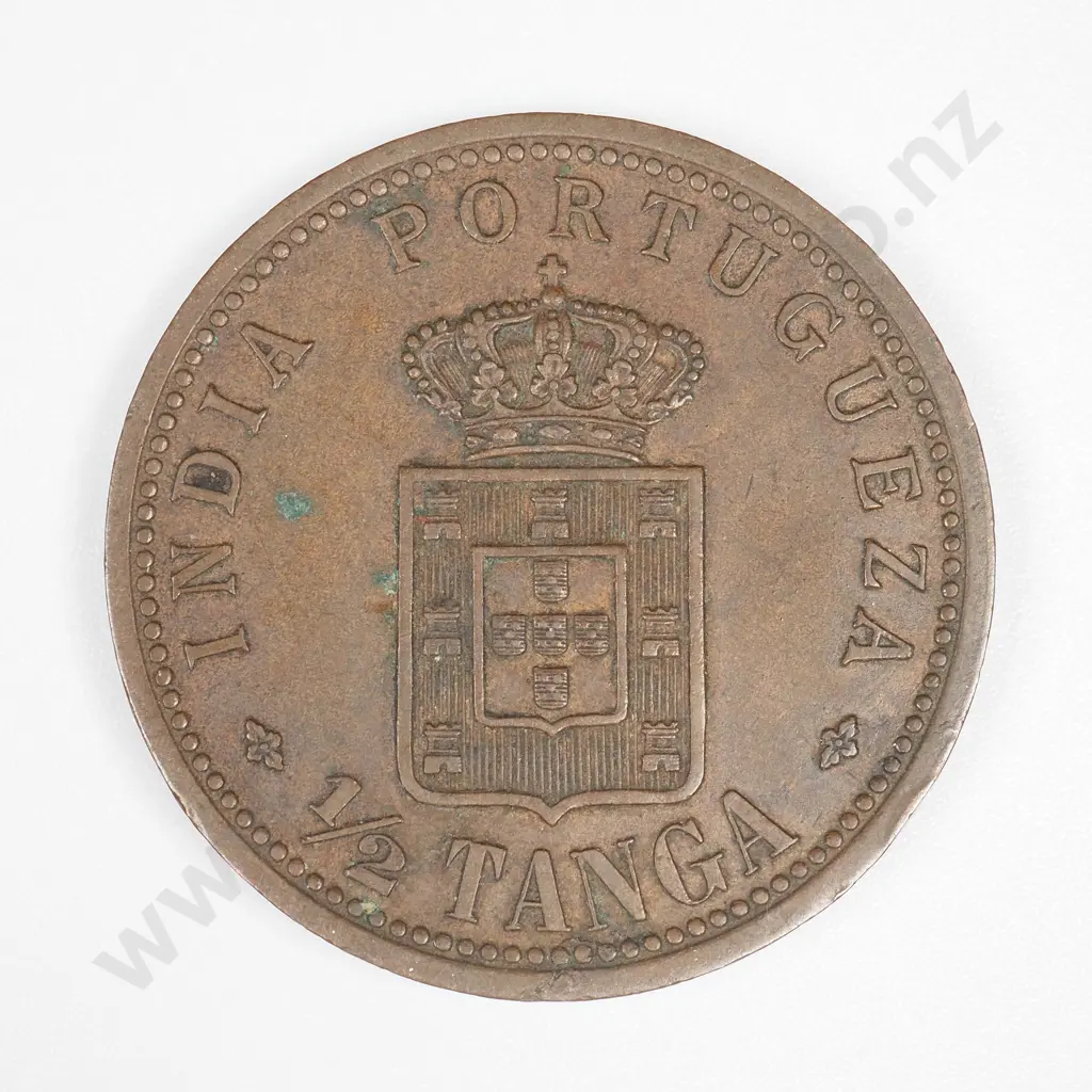 Portuguese India 1903 One Half Tanga, Very Fine Image 1++
