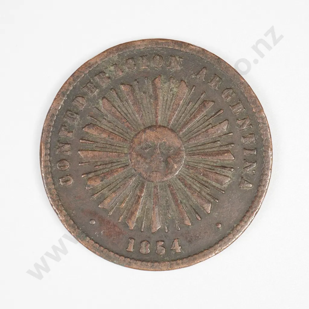 Argentina 1854 Two Centavos Image 1++