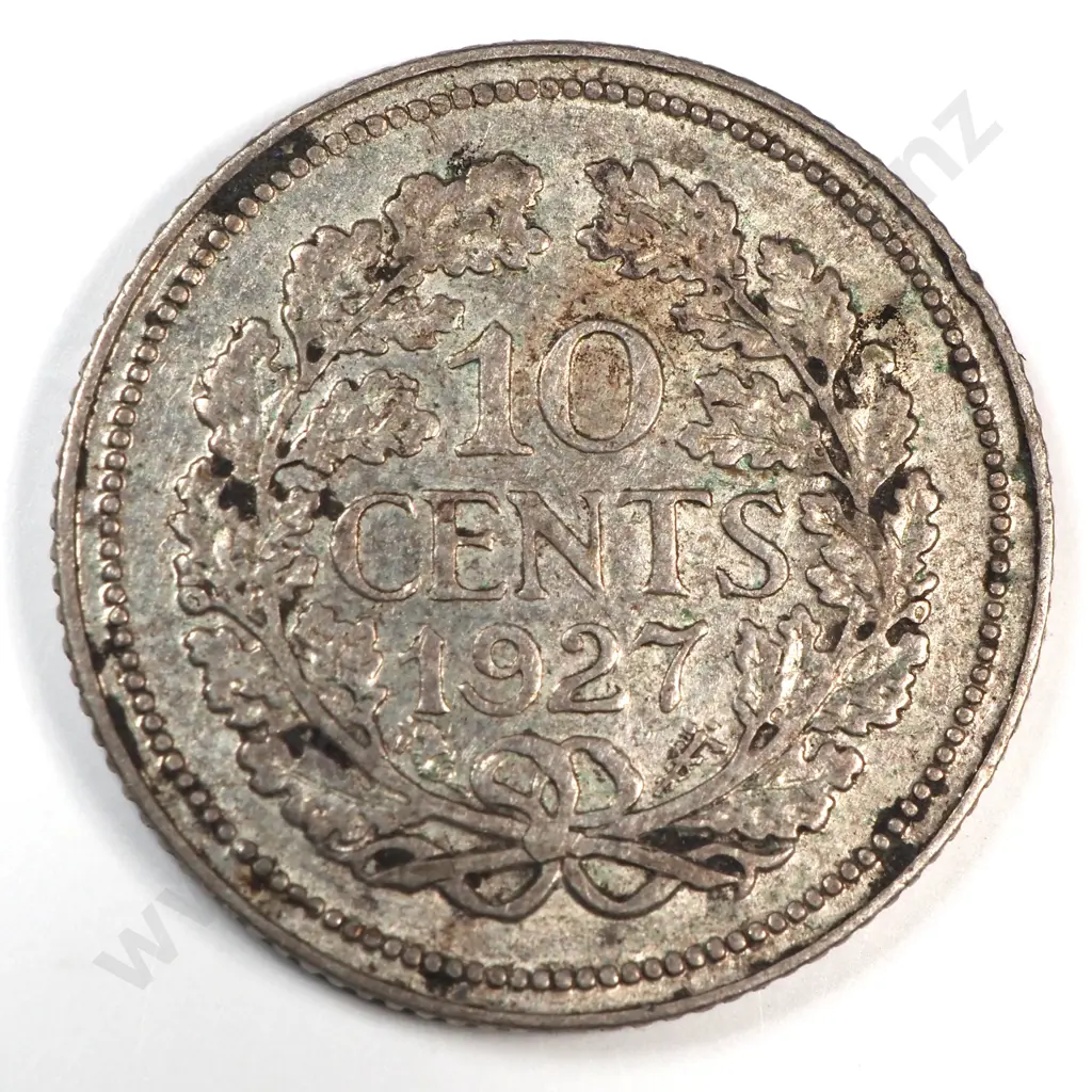 Netherlands 1927 Ten Cents, Extremely Fine Image 1++