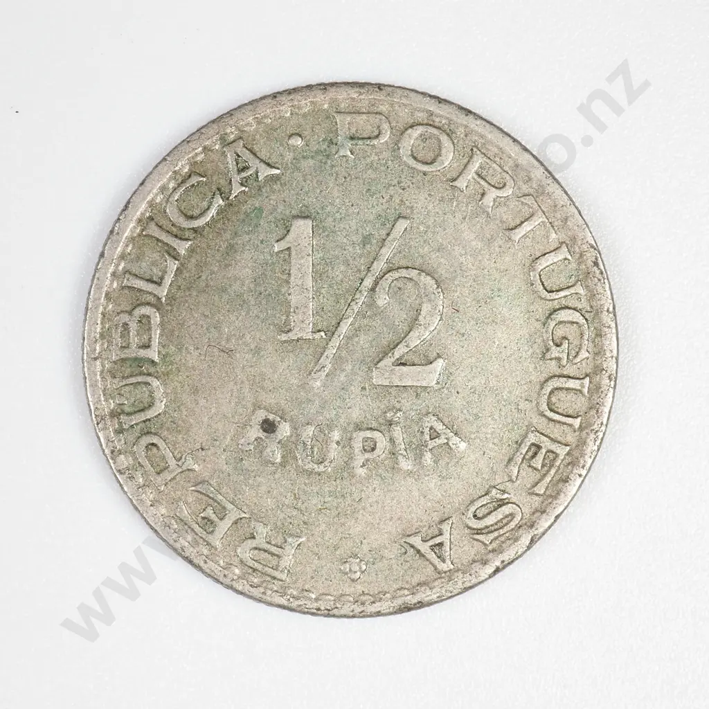 Portuguese India 1947 Half Rupia, Very Fine Image 1++
