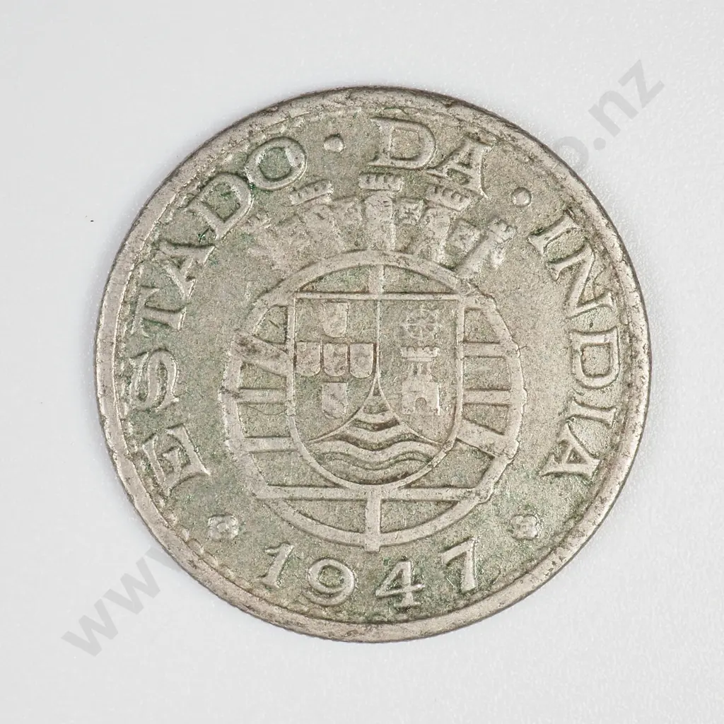 Portuguese India 1947 Half Rupia, Very Fine Image 1++