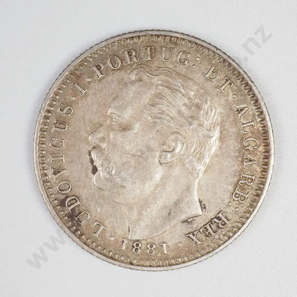 Portuguese India 1881 Half Rupia, Extremely Fine Image 1++
