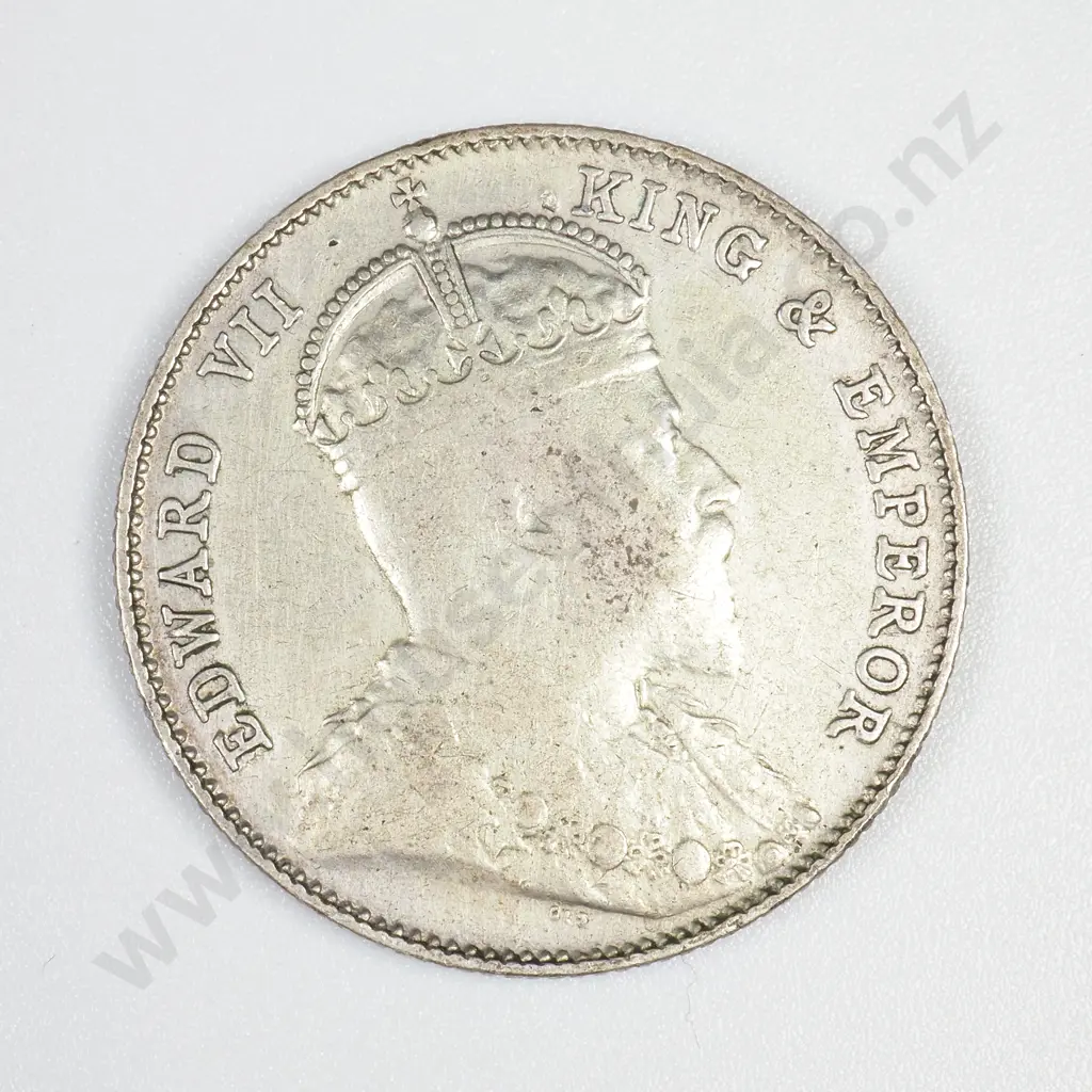 Straits Settlements 1910 Silver 20 Cents Image 1++