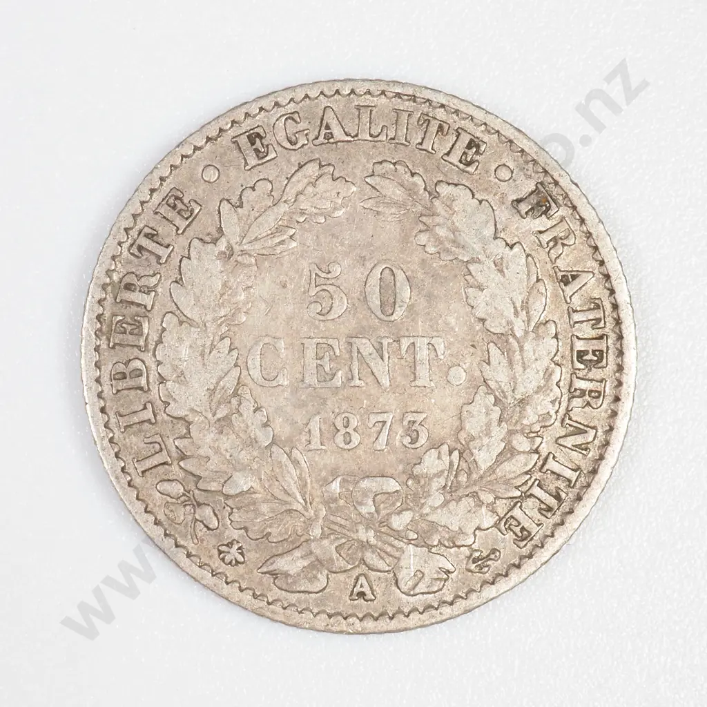 France 1873A 50 Centimes - Scarce Coin Image 1++