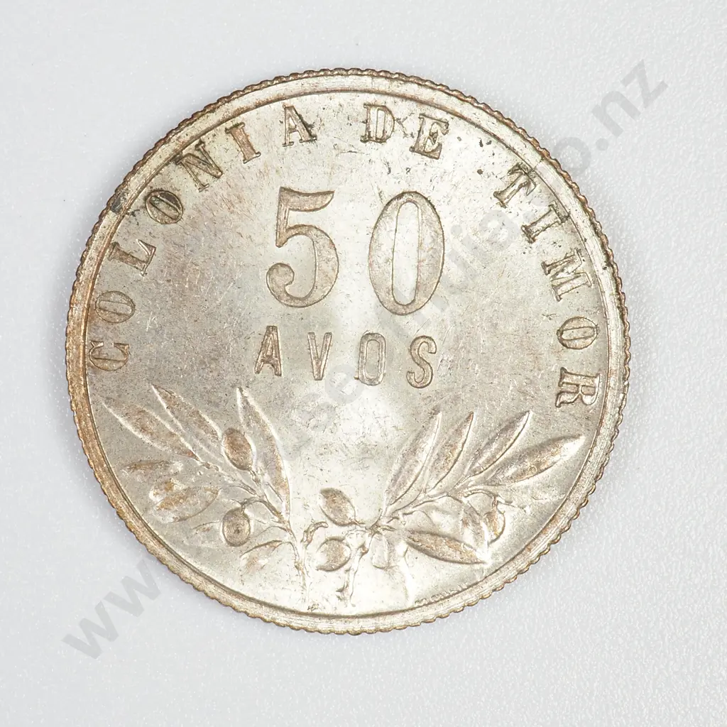 Timor 1948 Silver 50 Avos Image 1++