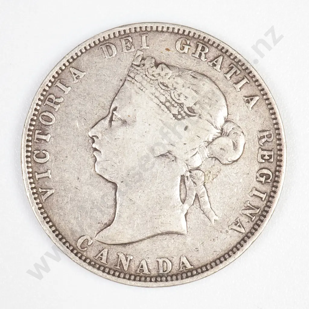 Canada 1872 H Mintmark 25 Cents  Victoria Image 1++