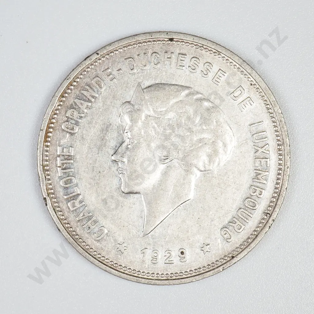 Luxembourg 1925 Silver 5 Francs Image 1++