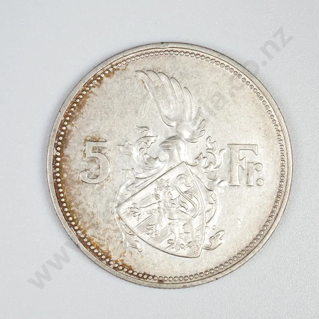 Luxembourg 1925 Silver 5 Francs Image 1++
