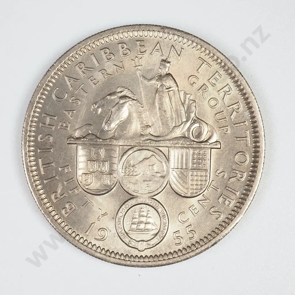 British Caribbean 1955 50 Cents Image 1++