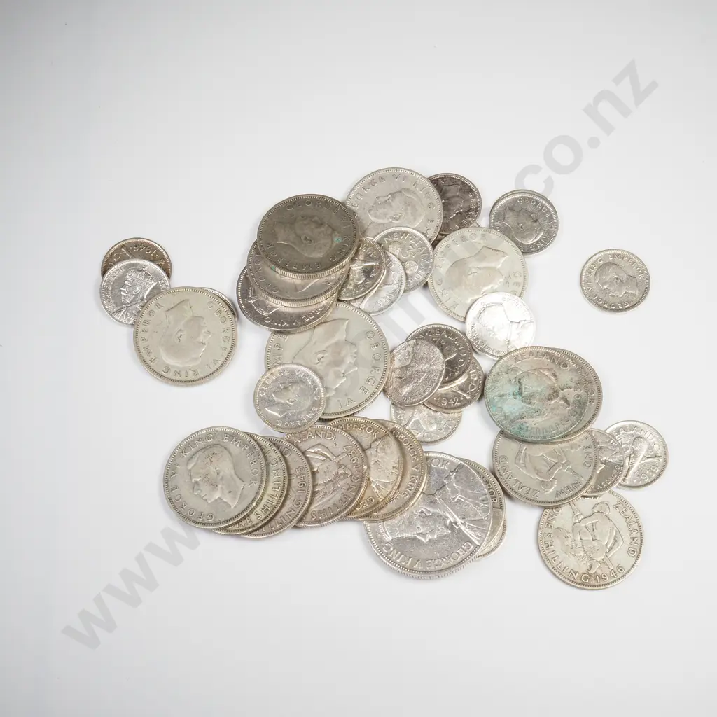 153.3 Grams of NZ 50% Silver Coinage - Some Cleaned Image 1++