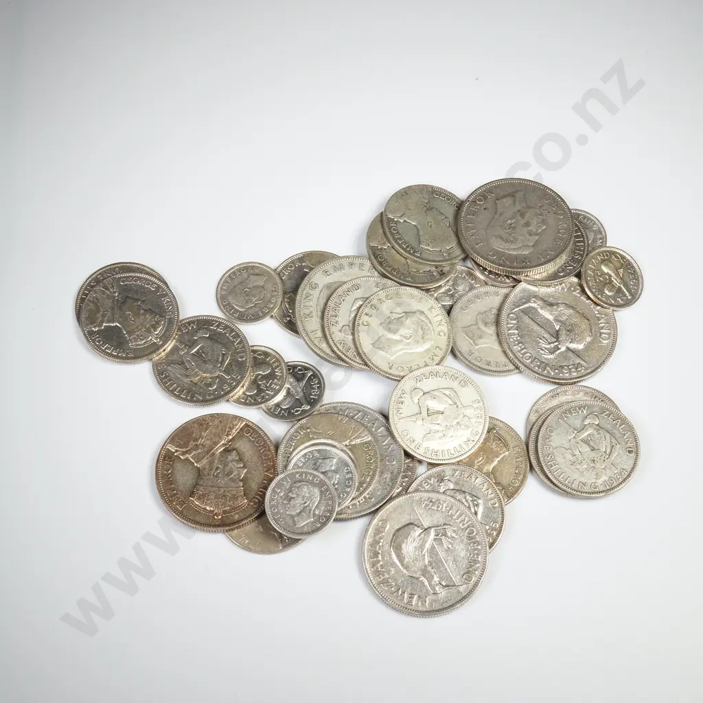 190.4 Grams of NZ 50% Silver Coinage - Some Cleaned Image 1++