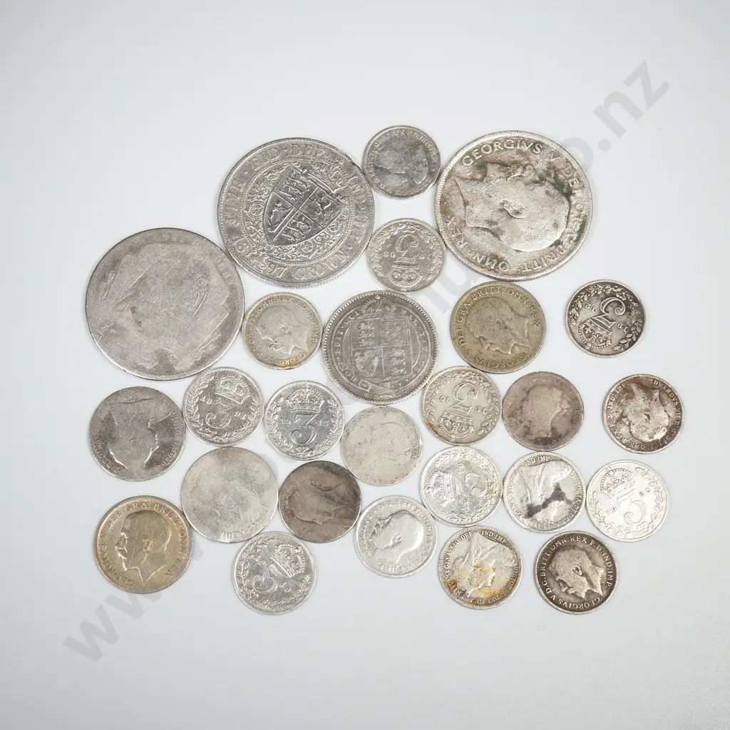 79.75 Grams of Sterling Silver UK Coinage - Interesting - Some cleaned Image 1++