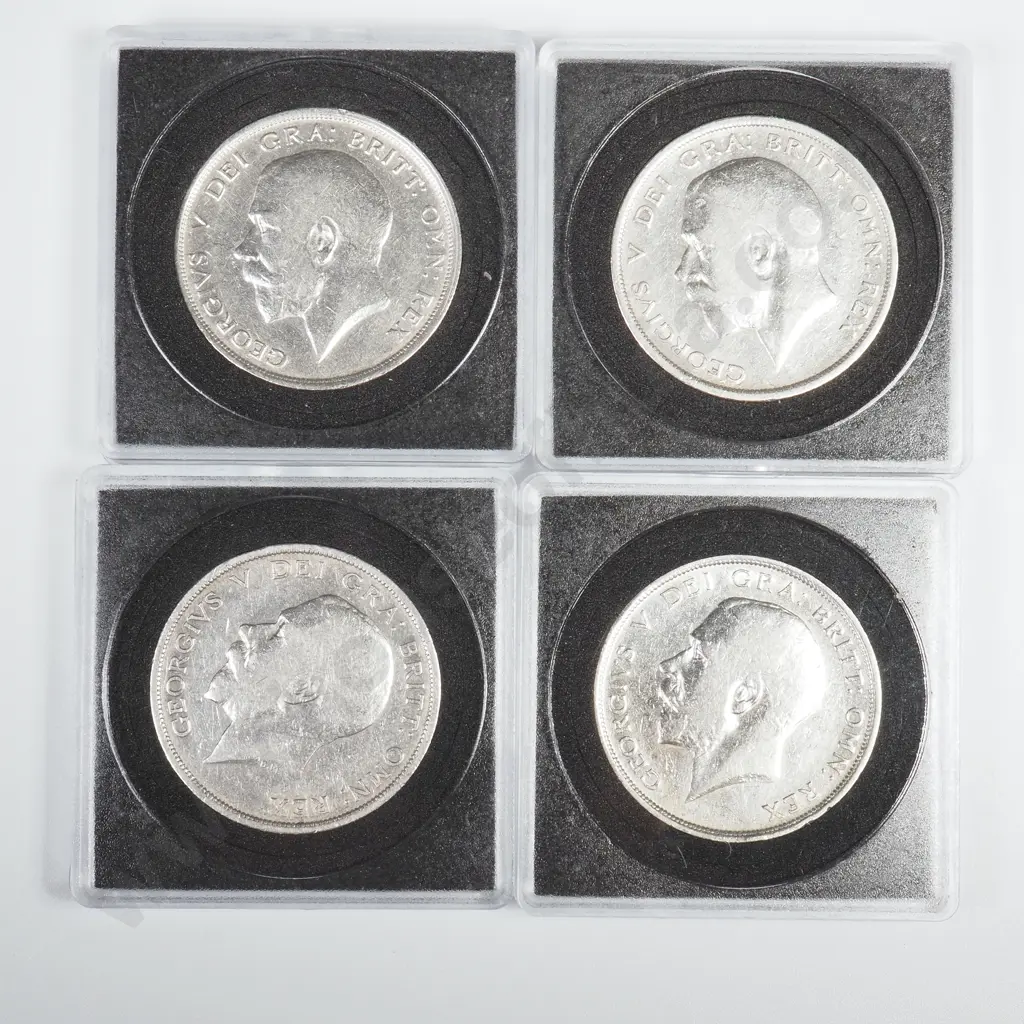 4 UK Sterling Silver Crowns - All Cleaned  Image 1++