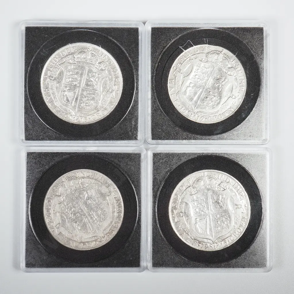 4 UK Sterling Silver Crowns - All Cleaned  Image 1++