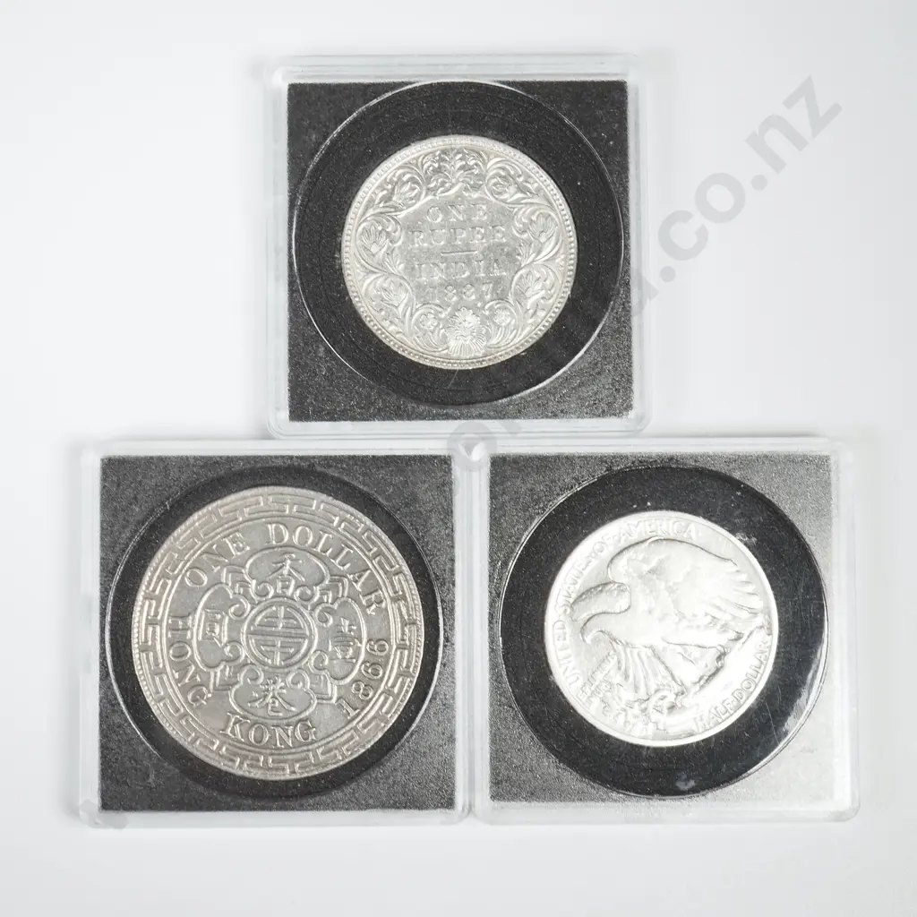 Three Interesting Silver Coins in Cases Image 1++