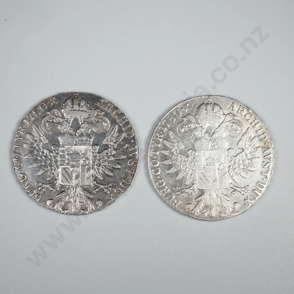 Two Maria Theresa Thaler Restrike Silver Bullion Coins Image 1++