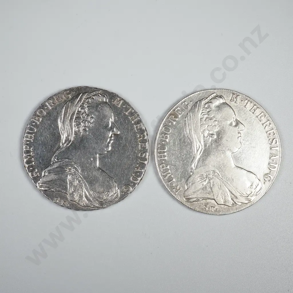 Two Maria Theresa Thaler Restrike Silver Bullion Coins Image 1++