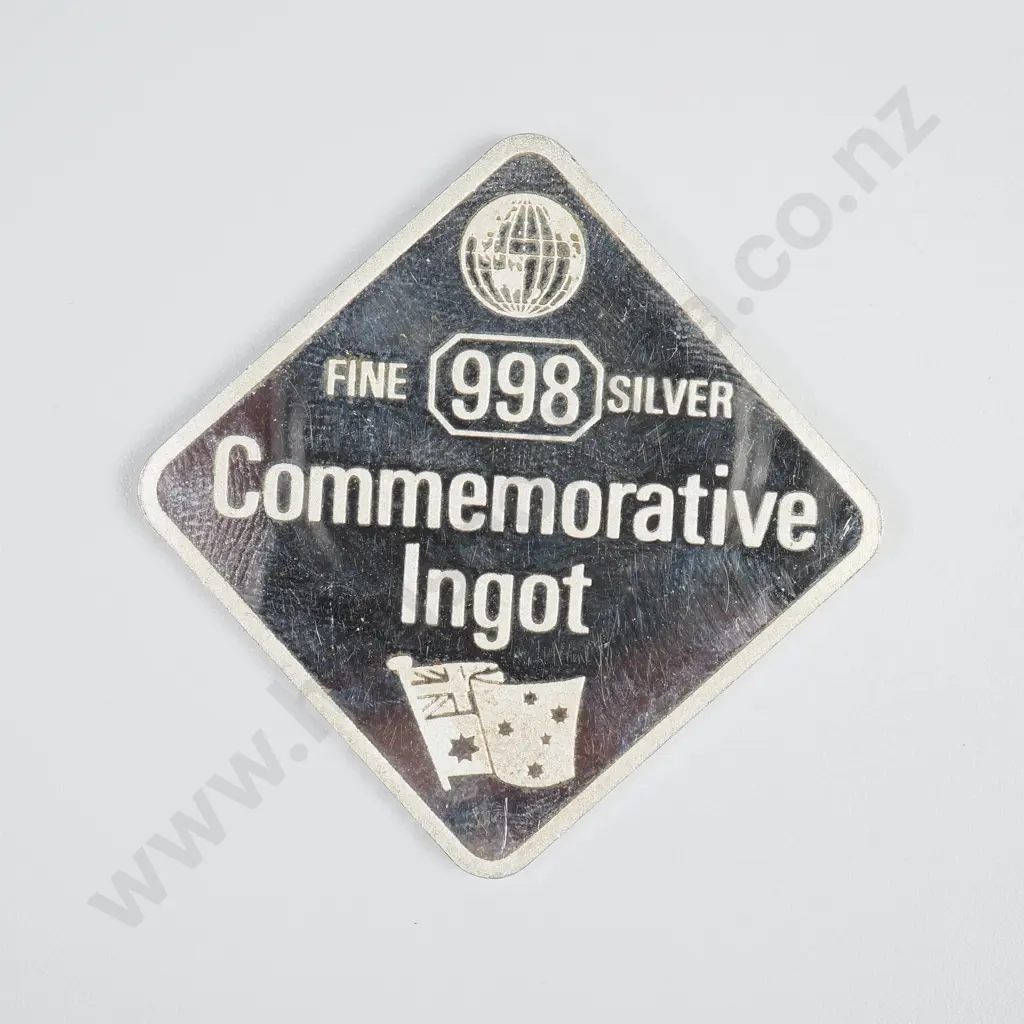 1982 Australia Commonwealth Games 25.4 Gram Fine Silver Ingot Image 1++