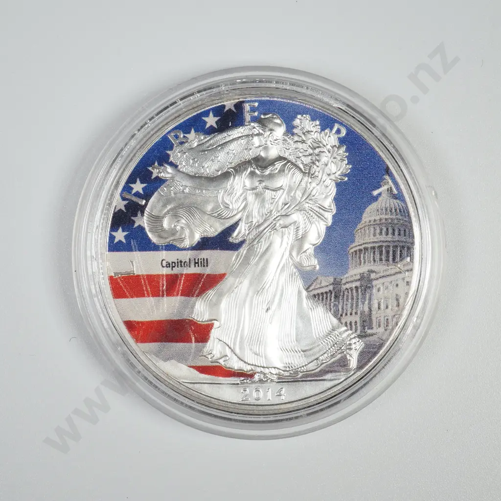 US 2014 One Ounce Silver Eagle - Coloured Front Image 1++
