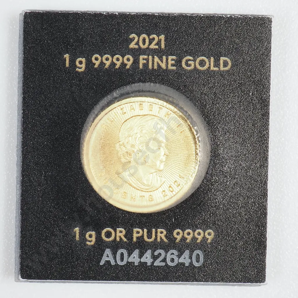 Canadian Mint One Gram Fine Gold Maple in Case Image 1++