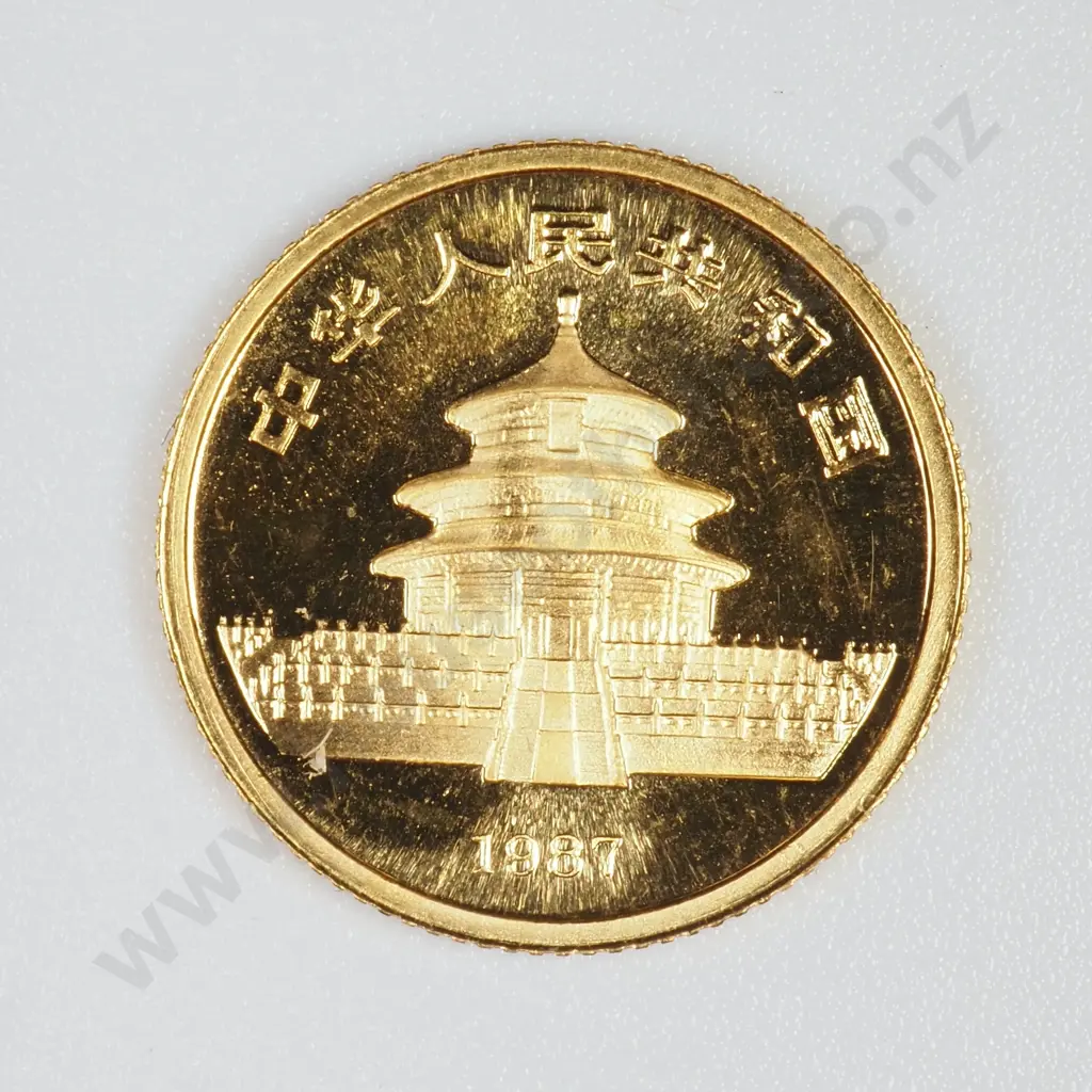 1987 Chinese 1/20 Ounce Fine Gold Panda Image 1++