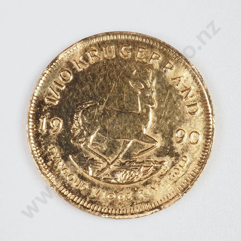 1990 1/10 Ounce Gold Kruger - Ex Mount  Image 1++