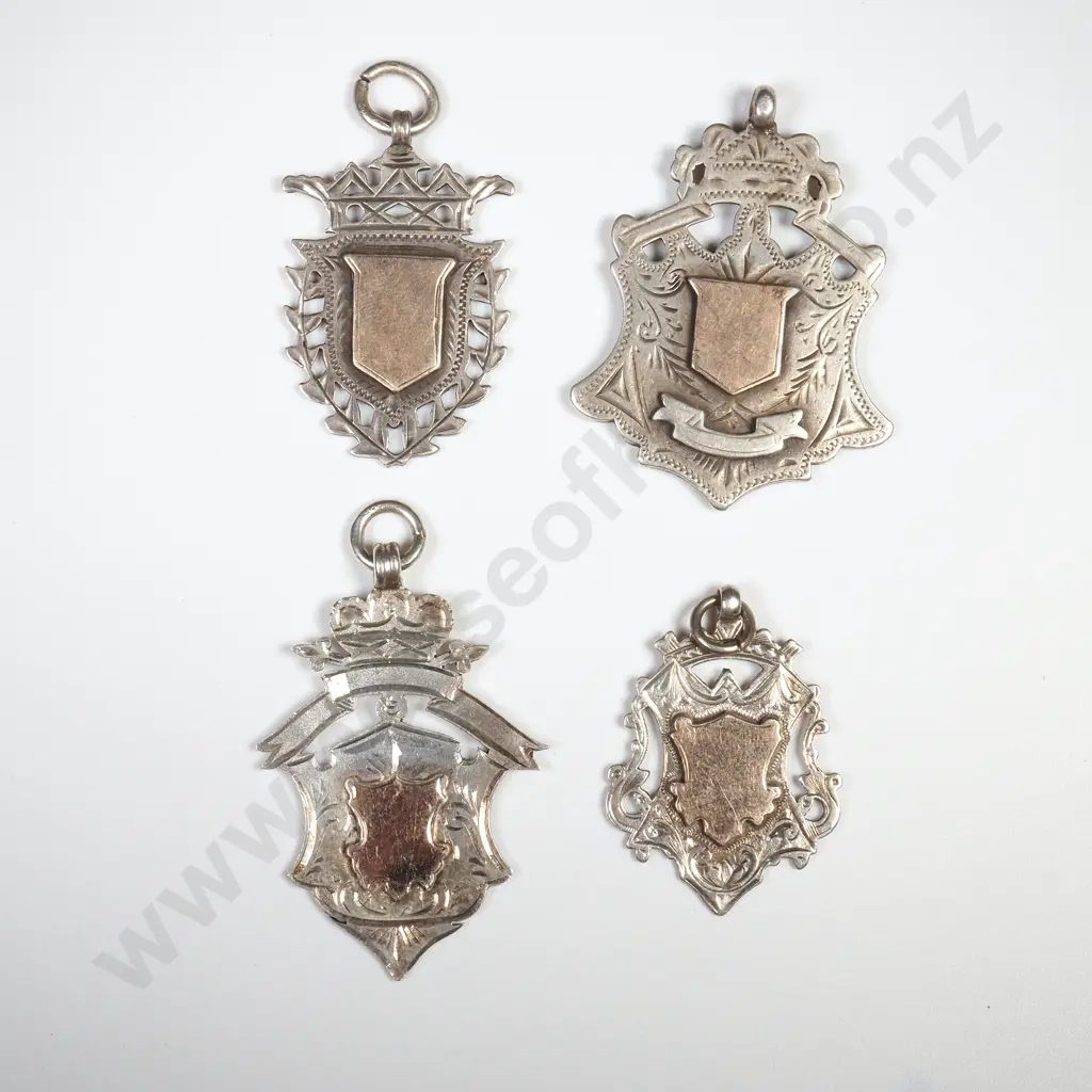 49.3 Grams of Sterling SIlver Unawarded Prize Fobs w Rolled Gold Fronts  Image 1++