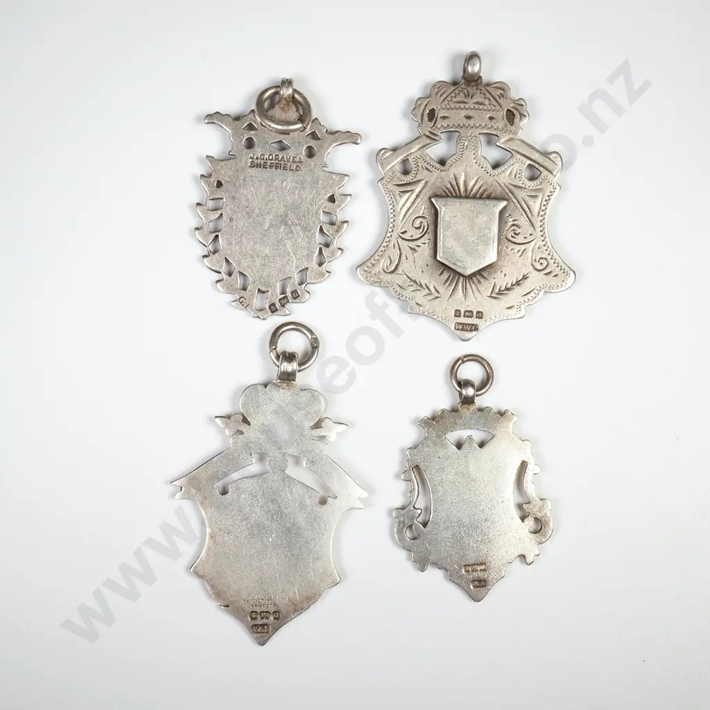 49.3 Grams of Sterling SIlver Unawarded Prize Fobs w Rolled Gold Fronts  Image 1++