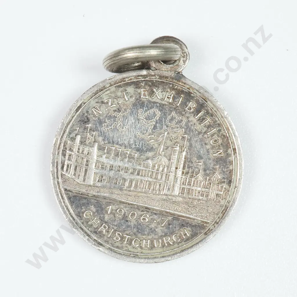 1906-07 NZ Exhibition Silver Kiwi Medalette Image 1++