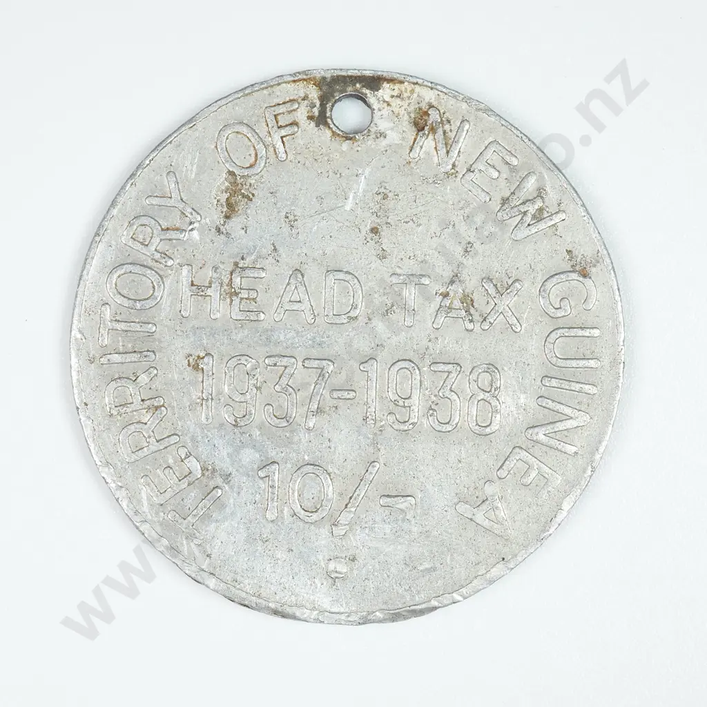 New Guinea 1937-8 10 Shilling Head Tax Token Image 1++