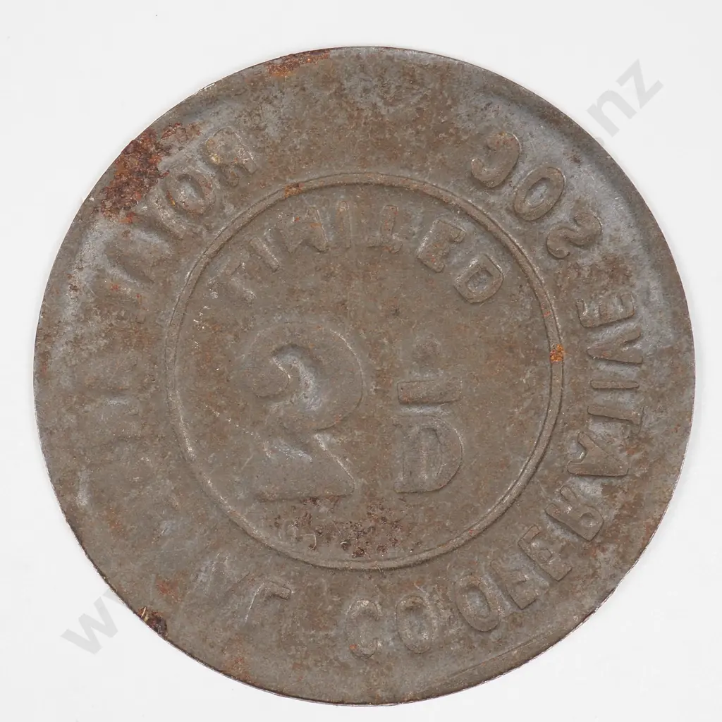 Royal Arsenal Co-operation Society Three Pence Token  Image 1++