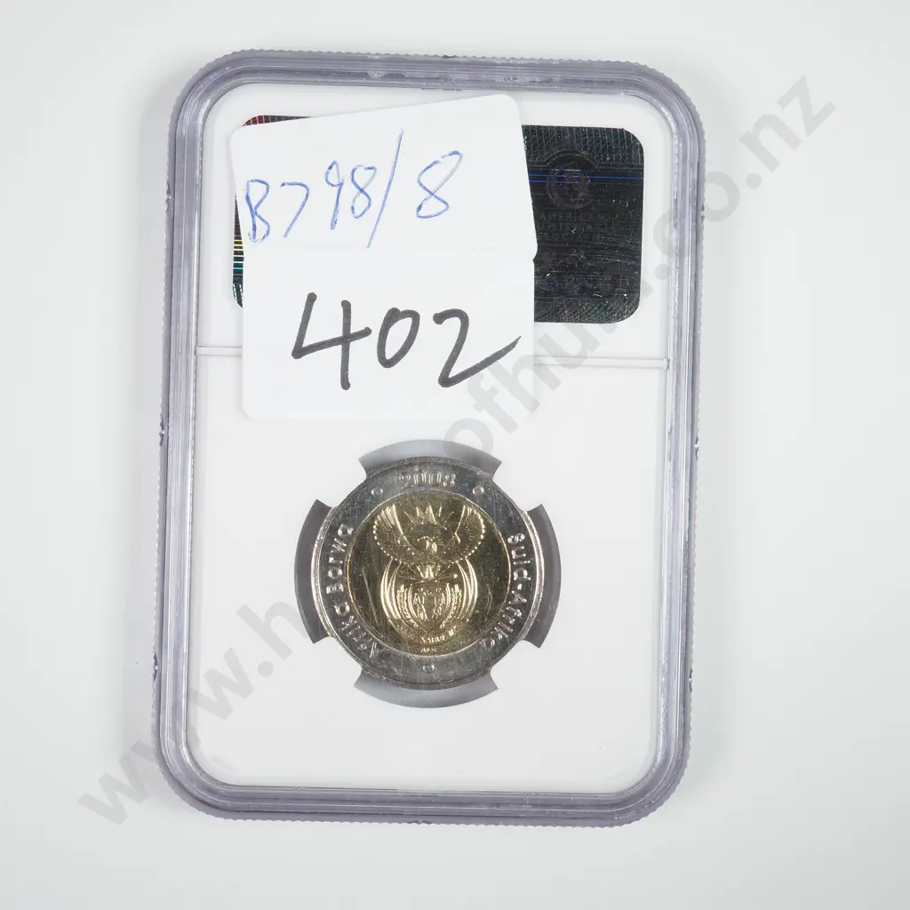 2008 South Africa 5 Rand Mandel 90th Birthday - Slabbed MS 66 Image 1++