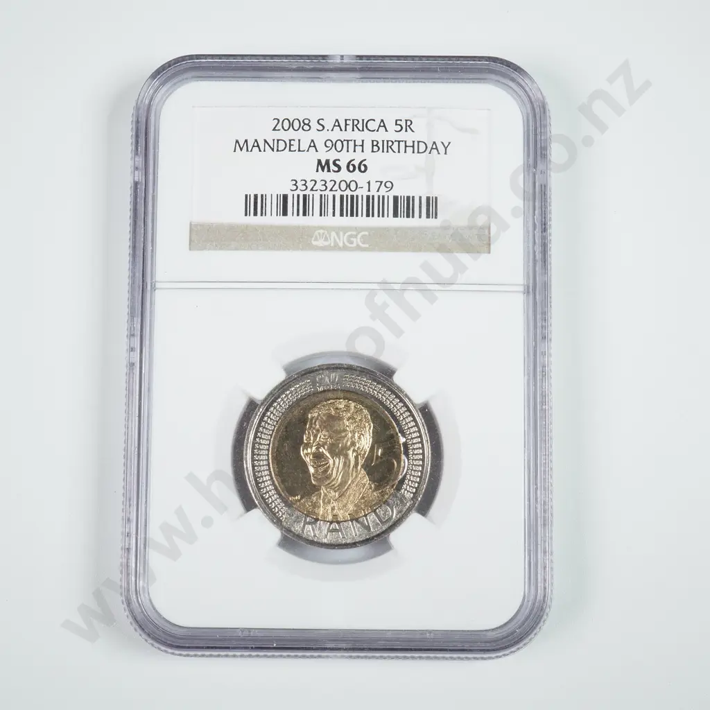2008 South Africa 5 Rand Mandel 90th Birthday - Slabbed MS 66 Image 1++