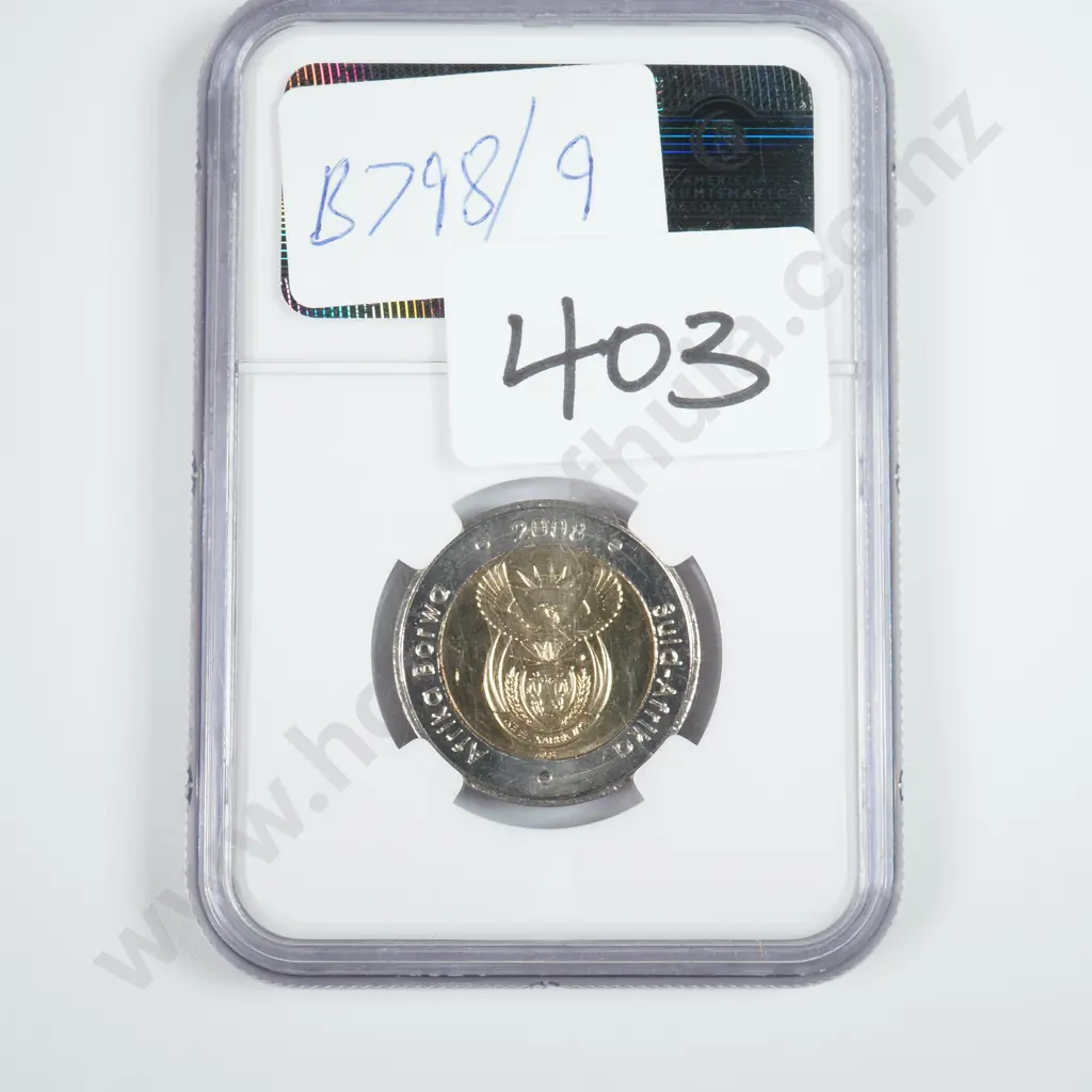 2008 South Africa 5 Rand Mandel 90th Birthday - Slabbed MS 66 Image 1++