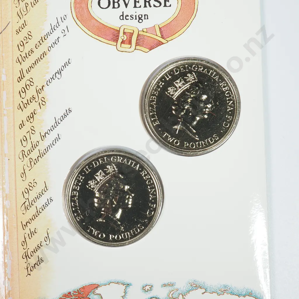 1989 Claim Of Right And Bill Of Rights Two Pound Brilliant Uncirculated 2 Coin Set In Folder Image 1++