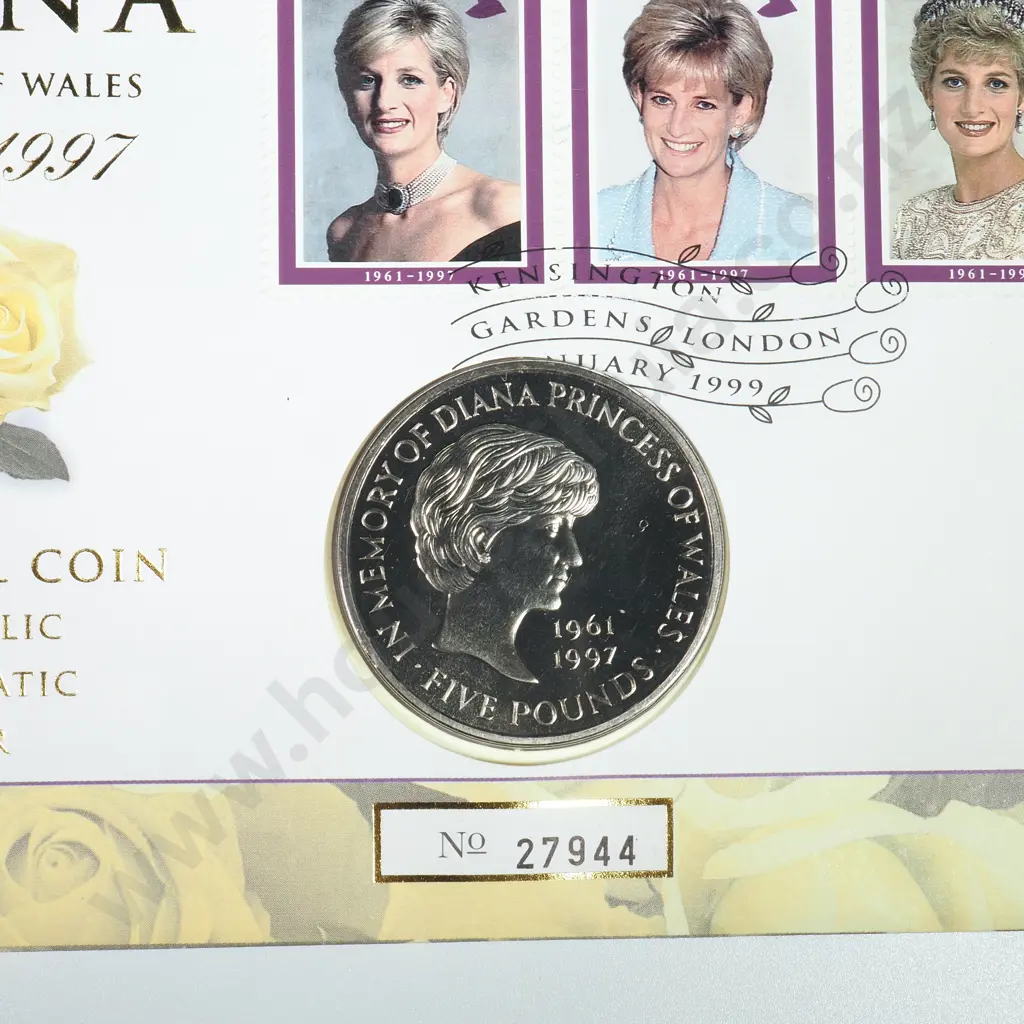 1999 Diana Princess of Wales Memorial Philatelic and Numismatic Cover Image 1++