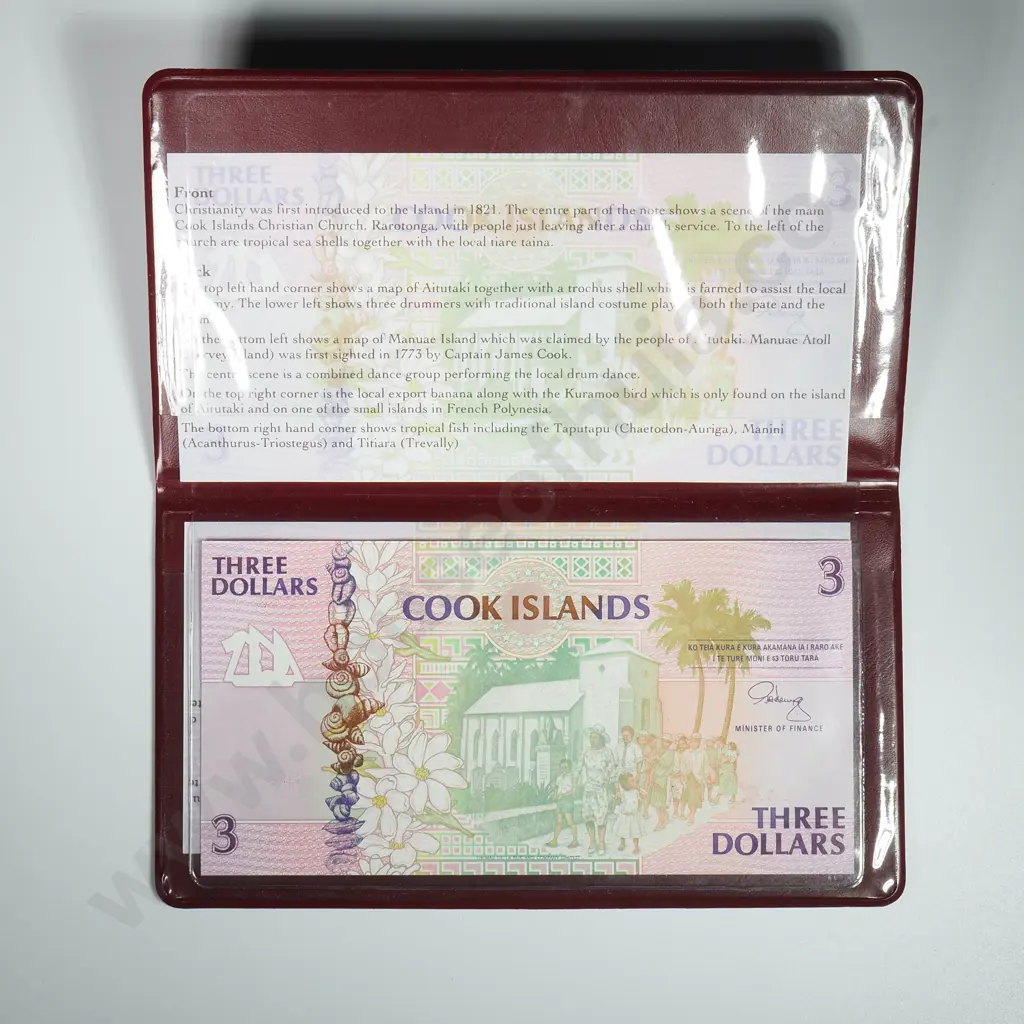 1992 Cook Island Three Dollar Banknote Set Image 1++