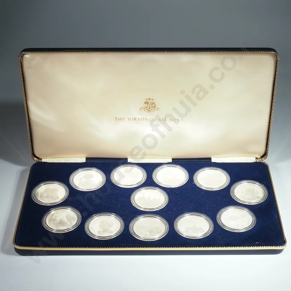 1980 Birmingham Mint Queen Mother 12 Coin Sterling Silver Set - 12 Coins - Image 1++